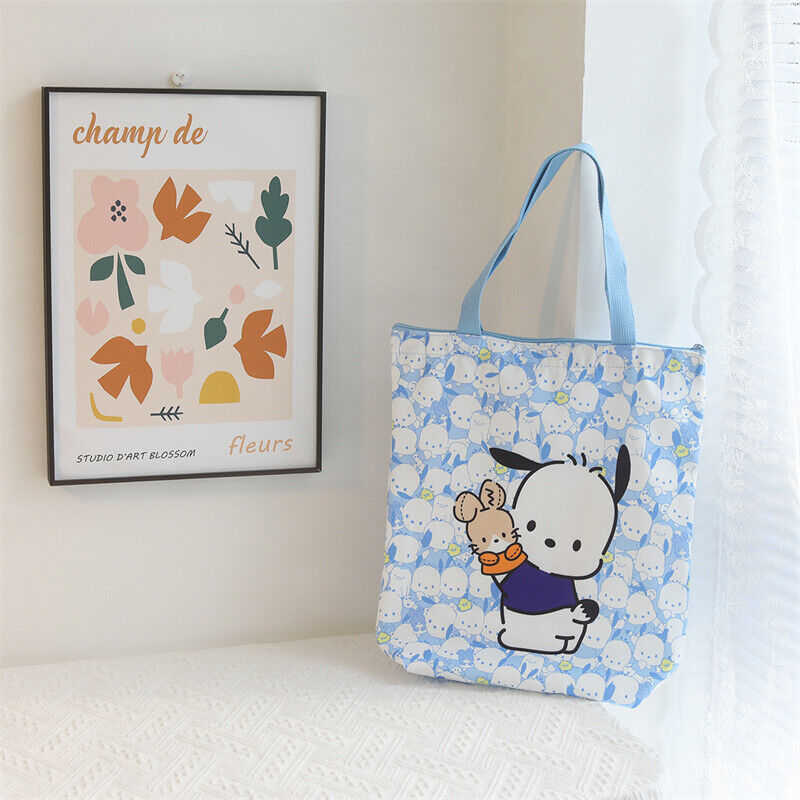 Cute My Melody Kuromi Cinnamoroll Hello Kitty Handbag Tote Canvas Storage Bag