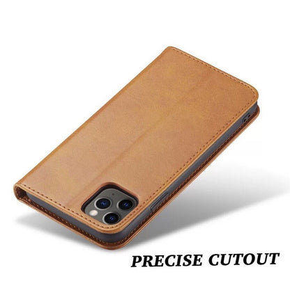 For iPhone 17E 16 15 14 13 12 Plus Pro Max Air Leather Magnetic Flip Wallet Case