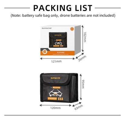 Durable Battery Explosion-Proof Storage Bag For DJI Mini 3 Pro Drone Battery