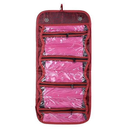 4-Layer RollUp Cosmetic Makeup Pouch Large Travel Storage Bag Toiletry Organizer