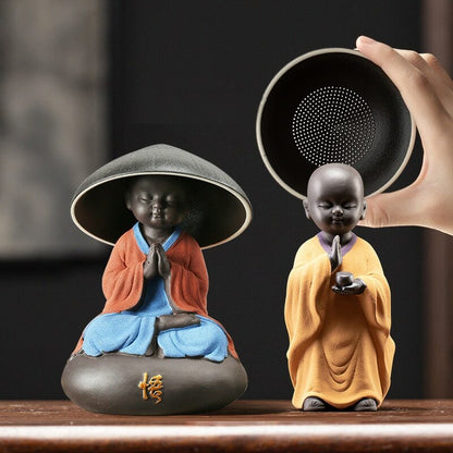 Purple Clay Creative Little Monk Tea Strainer Tea Leaking Home Kung Fu Tea Set
