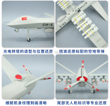 1:38 52CM CH-5 Unmanned Aerial Vehicle UAV Fighter Plane Diecast Aircraft Model