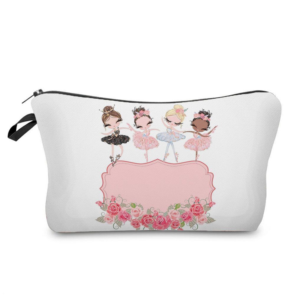 Makeup Bags Dancer Print Cosmetic Case Toiletries Organizer Traveling Polyester