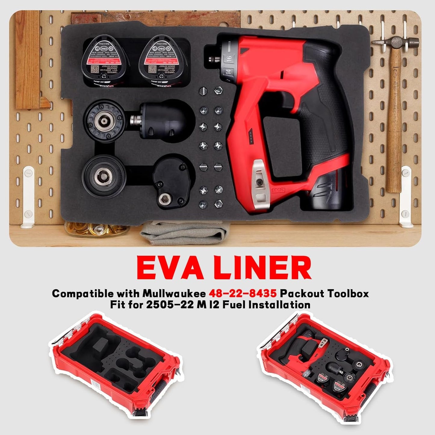 EVA Liner for Milwaukee 48-22 8435 Packout Toolbox, EVA Tool Box Liner Fit for 2