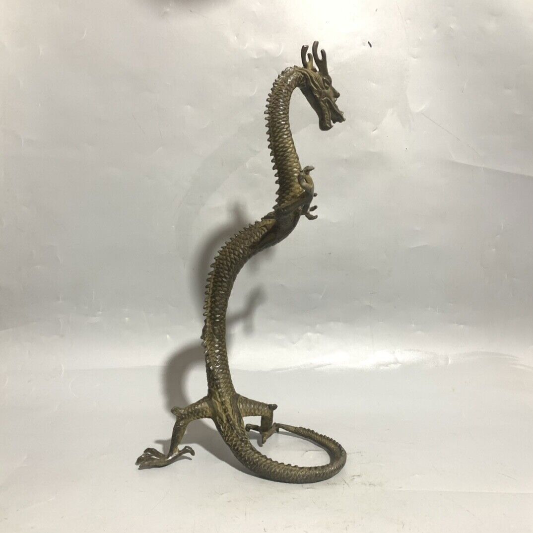 42 Cm Chinese Brass Animal Dragon Statue Bronze Dragon Statue Sculpture