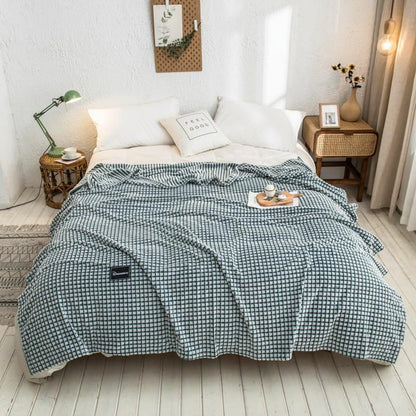 Blankets Plaid Beds Coral Fleece Gray Color Single/Queen/King Flannel Bedspreads