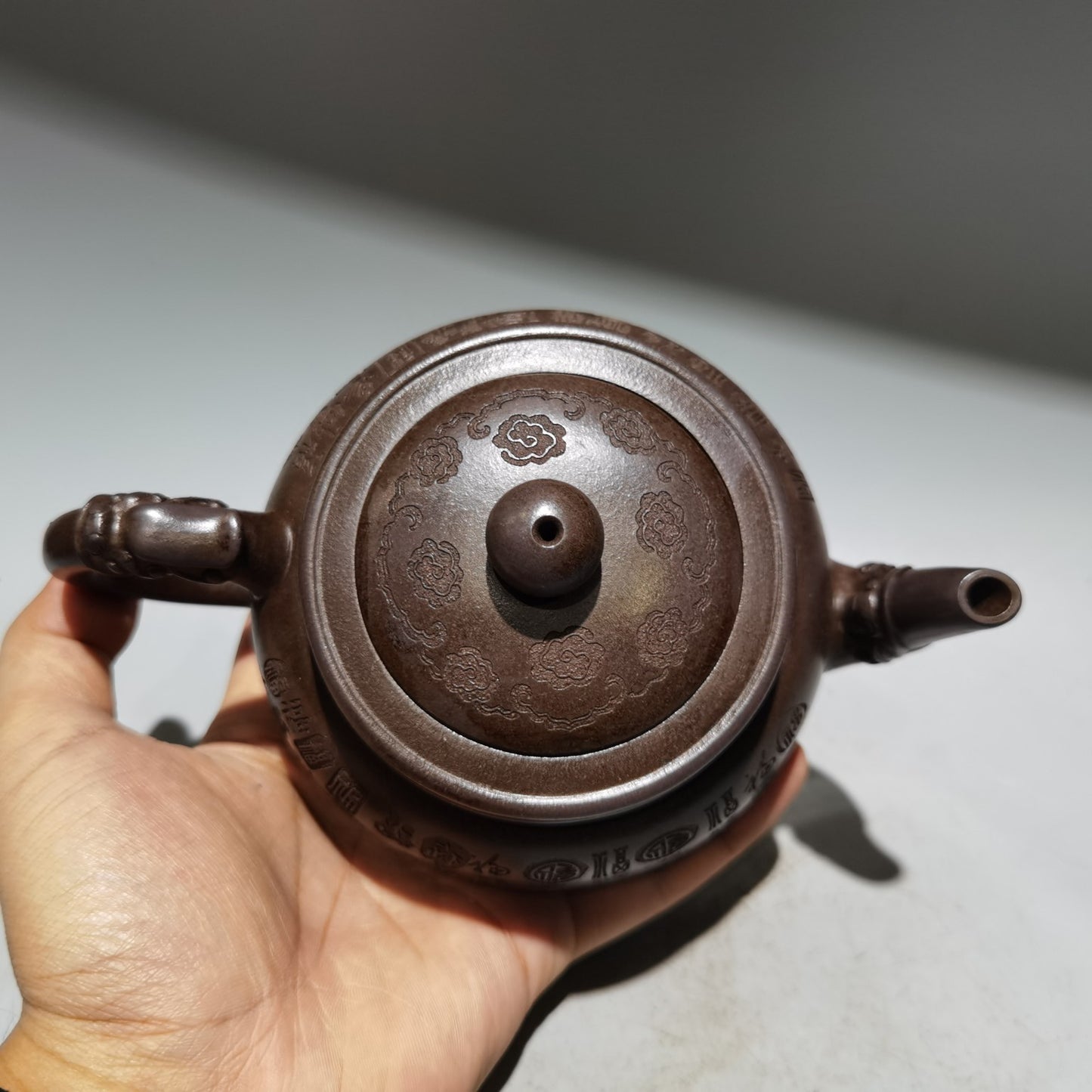 Vintage Chinese Yixing Purple Clay Teapot Zisha Ceremony Carving Collectible Art
