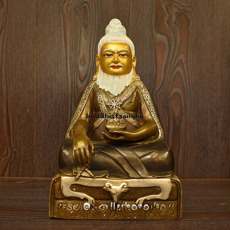 Tibet Buddhism Guru Master Thangtong Gyalpo Buddha Bronze Statue 30cm