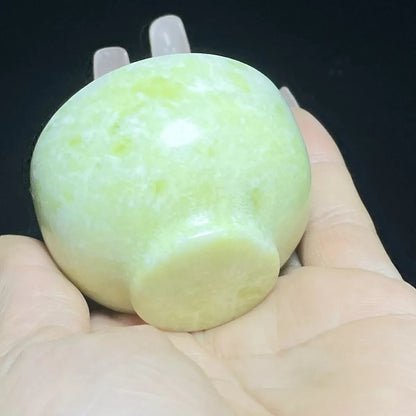 2" China Ancient Antique Natural Jade Stone Bowl Carving Collection Wine Cup