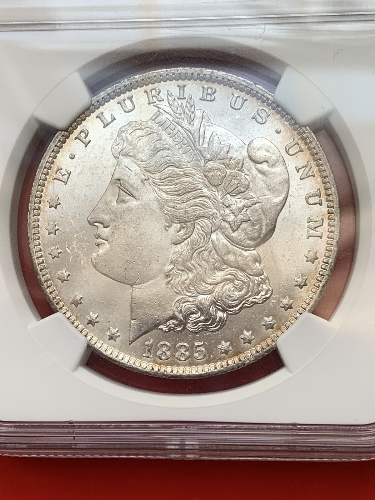 1885 O MORGAN SILVER DOLLAR NGC MS 64 Uncirculated New Orleans Silver GEM美国摩根银元