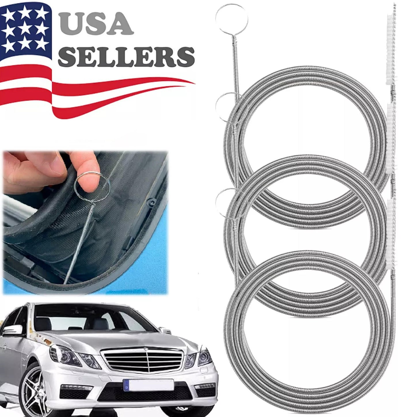 Refrigerator Scrub Brush Flexible Cleaner Hole Car Sunroof Drain Clog Remover