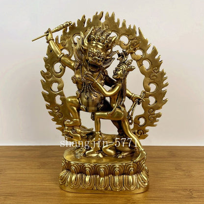 21cm Tibet Buddhism Bronze Hevajra Mandkesvara HAPPY Budda Yab-Yum Buddha Statue