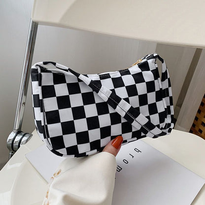 Animal Pattern Print Nylon Shoulder Bag Small Handbag Underarm Bags Purse Zipper