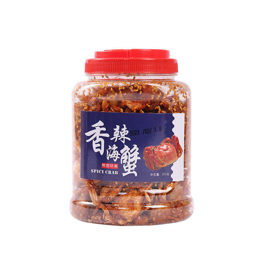 甜辣海蟹休闲零食海产250g Spicy Crab Ready-to-eat Casual Snack Seafood 网红香辣小螃蟹香辣蟹即食250g