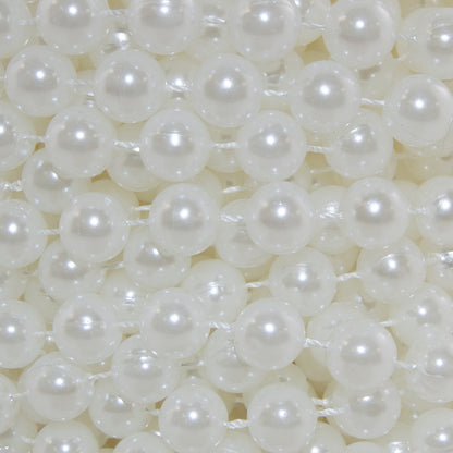 20 Yards Stringed Faux Pearls Large 10mm Shiny White Beads Garland 60 Foot Spool