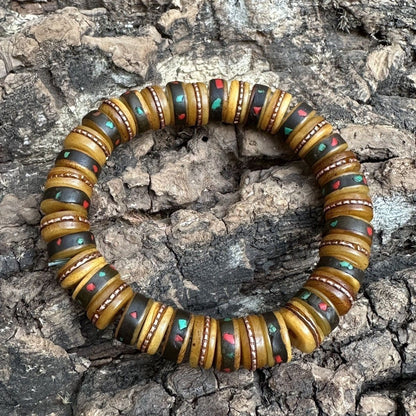 Tibetan Bead Bracelet Single Circle Vintage Mala Old Material Buddhist Prayer