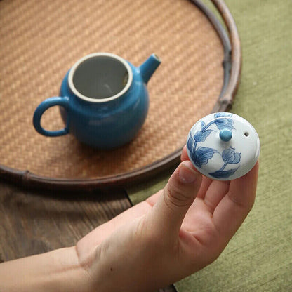 Tea Pot,Blue Glaze,Japanese Teapot,Portable Travel Infusers,Samovar Chines Set