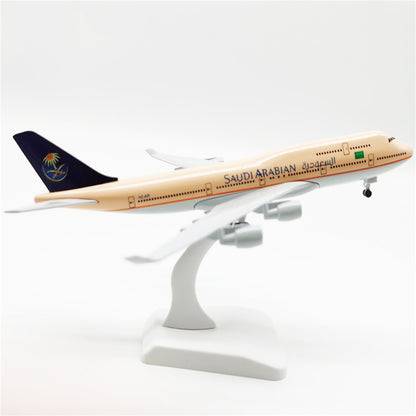1:400 SAUDI ARABIAN B747 Airplane Alloy Model Souvenir with Display Stand I