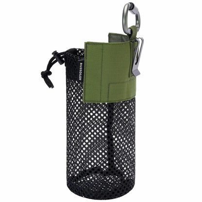 Water Bottle Pouch Mole Straps Clip Carabiner Foldable Mesh Holder Bag Travel