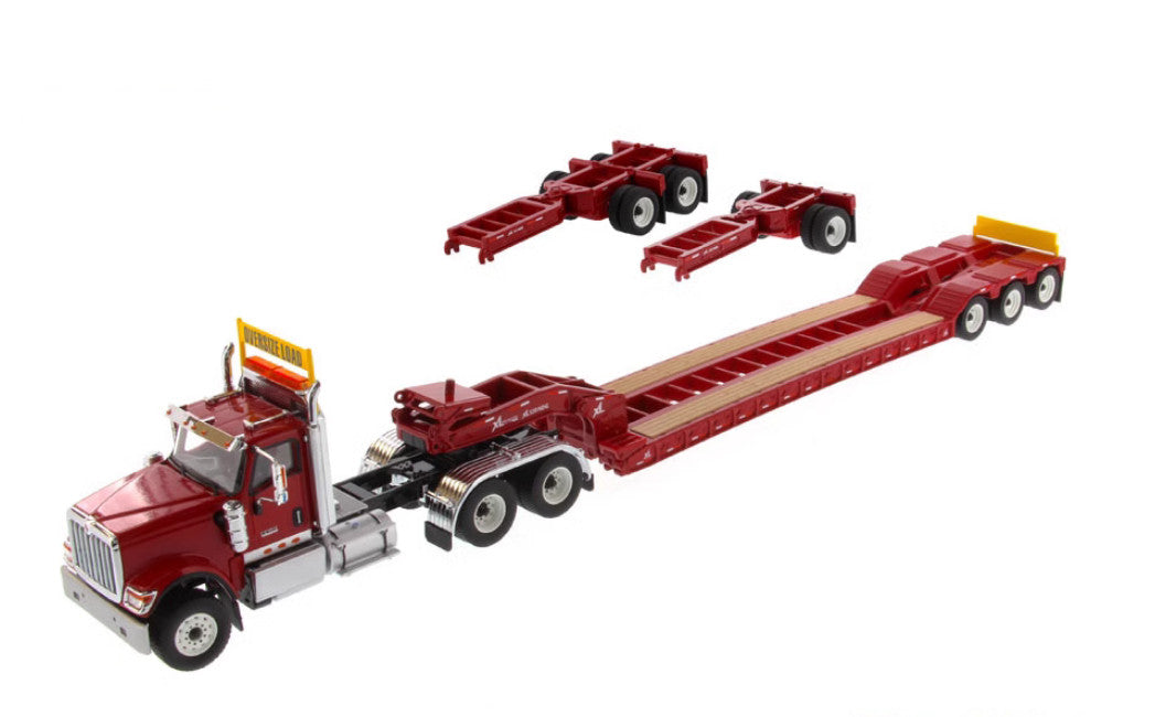 1:50 DM International Trailer Container Lowboy Trailer Tractor Diecast Model