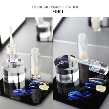 Liquid Nail Art Glitters 6 Colors Aurora Metallic Magic Mirror Moonlight Pigment