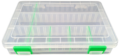 Small Parts Storage Box with 6 Removable Dividers, 8" x 5.3" x 1.5", RoHS