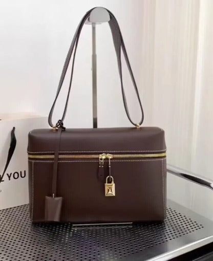 Box Bags Ladies Women Cowhide Shoulder Bag Fashion Crossbody Bag