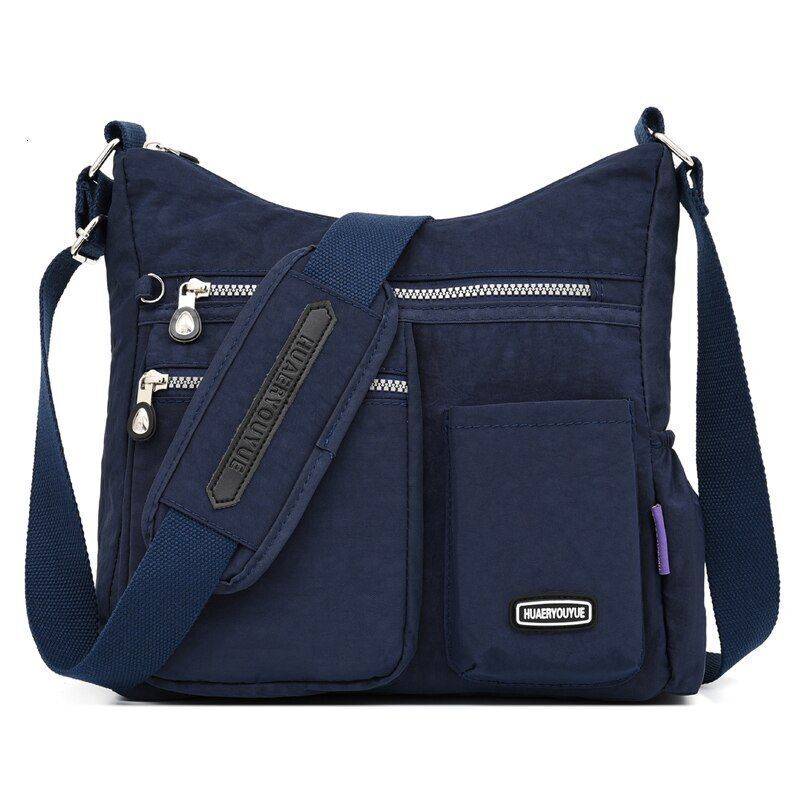Fashionable Nylon Shoulder Bag Zipper Pocket Messenger Bag Waterproof Crossbody