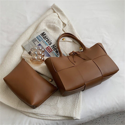 2 Set Women's Tote Bags PU Leather Shoulder Bags Women Lady Bag Handbags