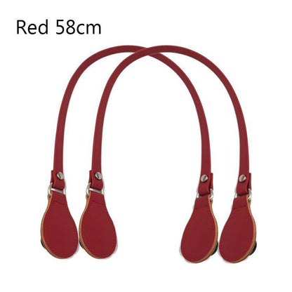 Flat Handles Faux Leather Handle Removable Flowers Canvas Handbags Accessories