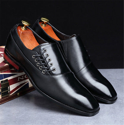 Mens Oxfords Casual Shoes Work Dress Business Square Toe Slip On Loafers Formal