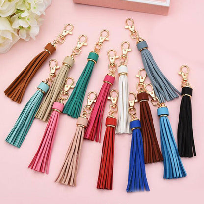 PU Leather Tassel Key Chain Handbag Bag Purse Accessories Pendant Keyring Gift