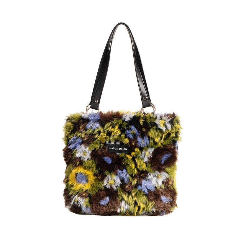 Bag Women Handbags Winter Shoulder Bags Floral Printing Large Capacity Tote Bag