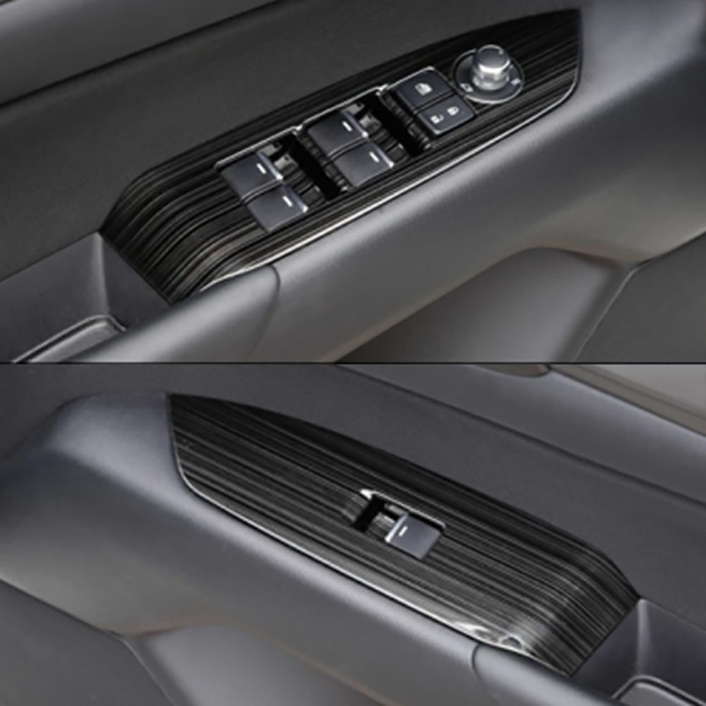 1 Set Black Titanium Window Switch Panel Cover Tirm For Mazda CX-5 CX5 2017 2018