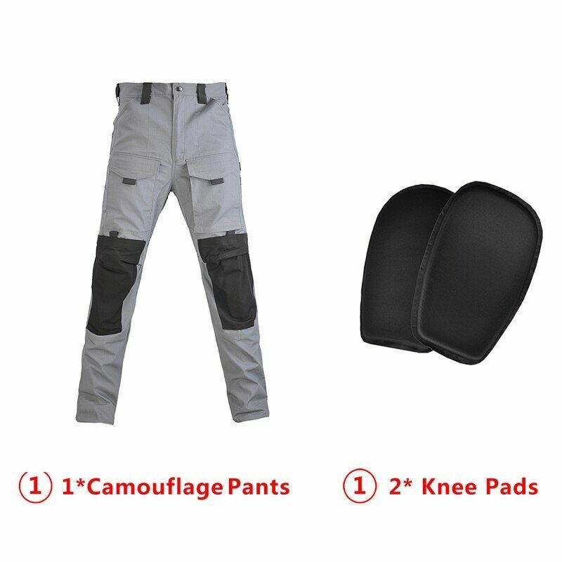 Hooded Shirt/ Pants Pads Tactical Camo Military Shooting Training Sport Hiking L