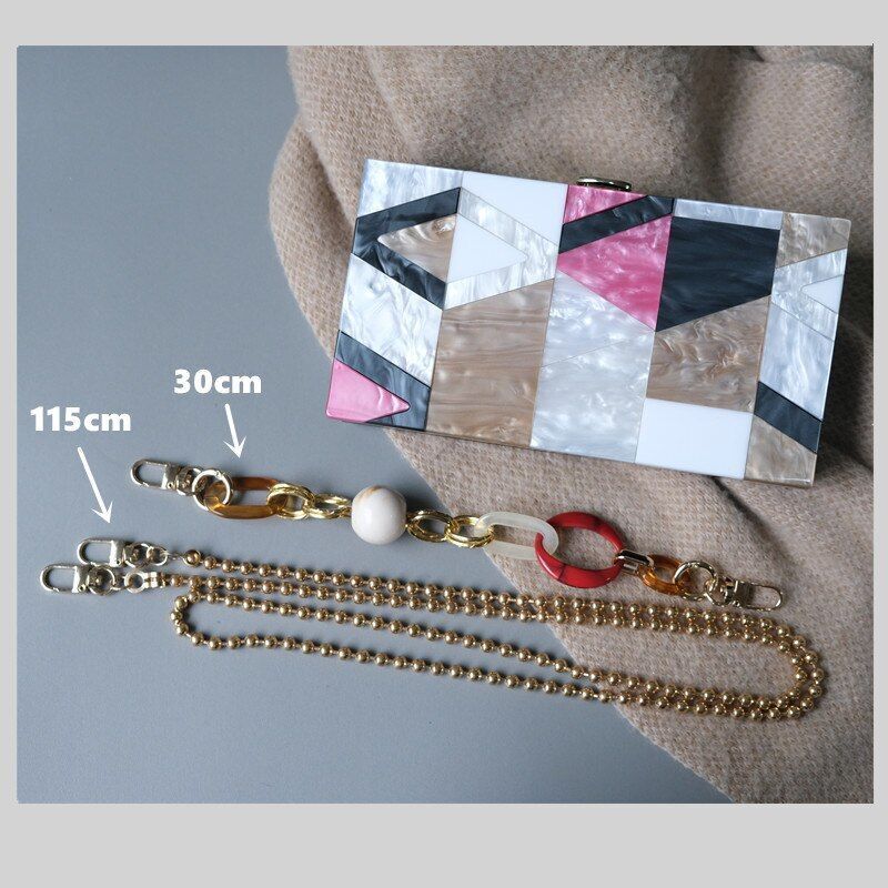 Women Messenger Bags Fashion Luxury Acrylic Geometric Patchwork Handbags Clutch