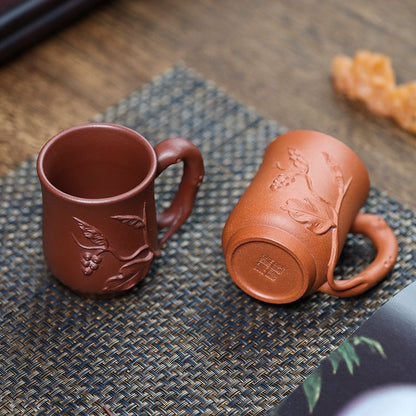Master Cup With Handle Real Yixing Zisha Purple Clay Tea Cup Marked Office Cups