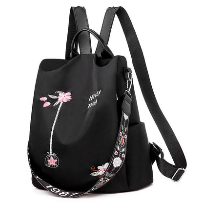 Embroidery Waterproof Oxford Backpack Anti-theft School Bag High Quality Large