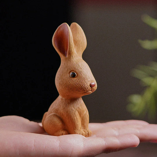 Tea Pet Yixing Zisha Purple Clay Lovely Rabbit Purple Clay Tea Pets From Yixing