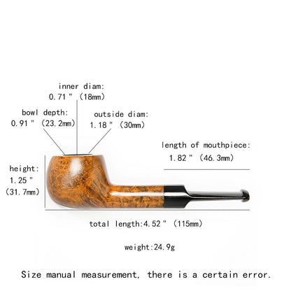 Handmade Bramble Pipe Short Warm Nose Tube Handle Pipe Holder -