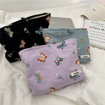 1PC Butterfly Embroidered Cosmetic Bag Travel Cosmetic Pouch Make Up Storage Bag