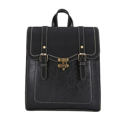 Backpack Synthetic Leather Daypack Vintage Student School College Shoulder Bags