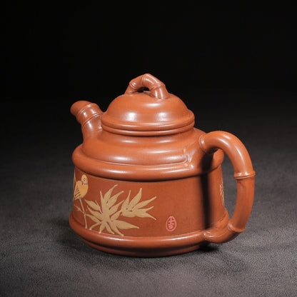 Chinese Yixing Zisha Clay Handmade Exquisite Teapot（竹韵 底款：周桂珍）