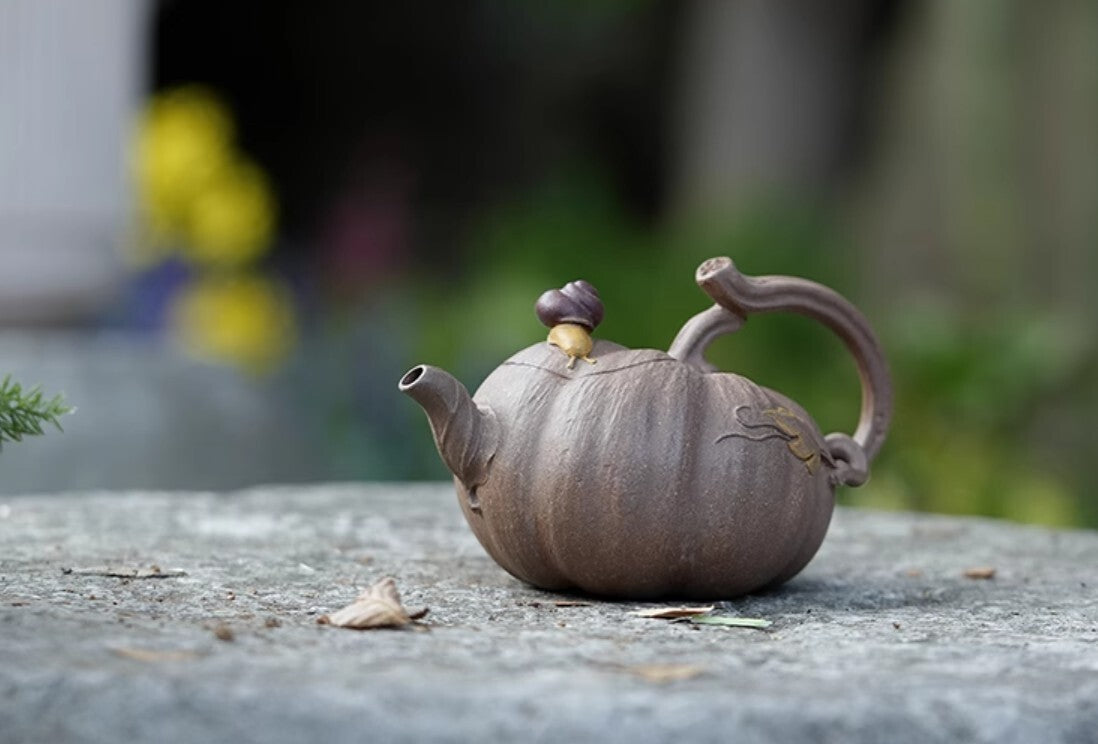 260cc chinese Yixing Handmade Zisha teapot Duan Clay pumpkin Gongfu Hu Tea Pot