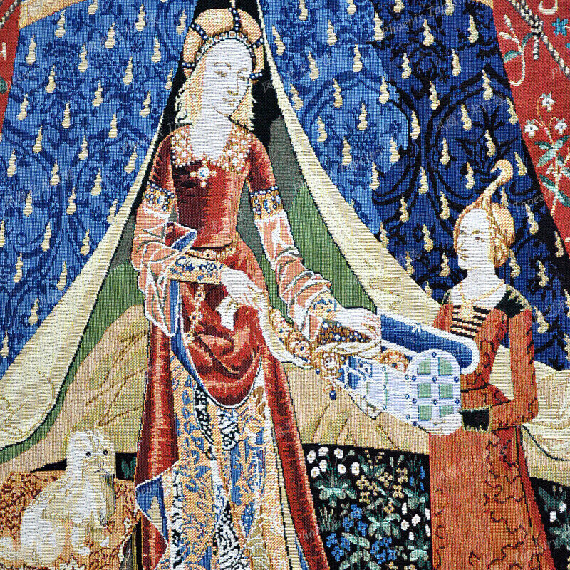 Smell-the Lady and the Unicorn Woven wall hanging H 55" x W 41" TAPESTRY
