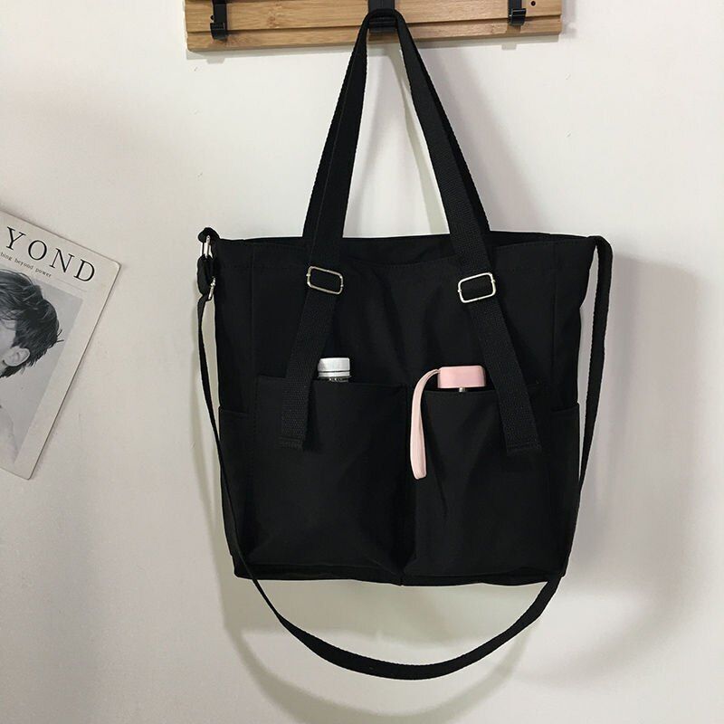 Waterproof Large Capacity Canvas Girl Shoulder Hand Bucket Bag Basket Crossbody