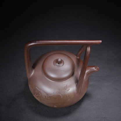 l-0Chinese Yixing Zisha Clay Handmade Exquisite Teapot （东坡石铫 底款：汪寅仙）