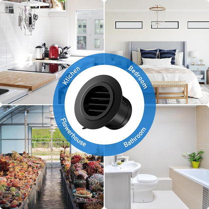 3 in Soffit Exhaust Vent, 3‘’ round Air Vent Cover with Built-In a Fly Screen fo