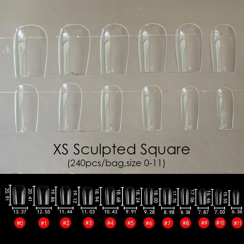 False Nail Tips 240Pcs XXL Square Full Covers Luxury Gel Press On Manicure Tools