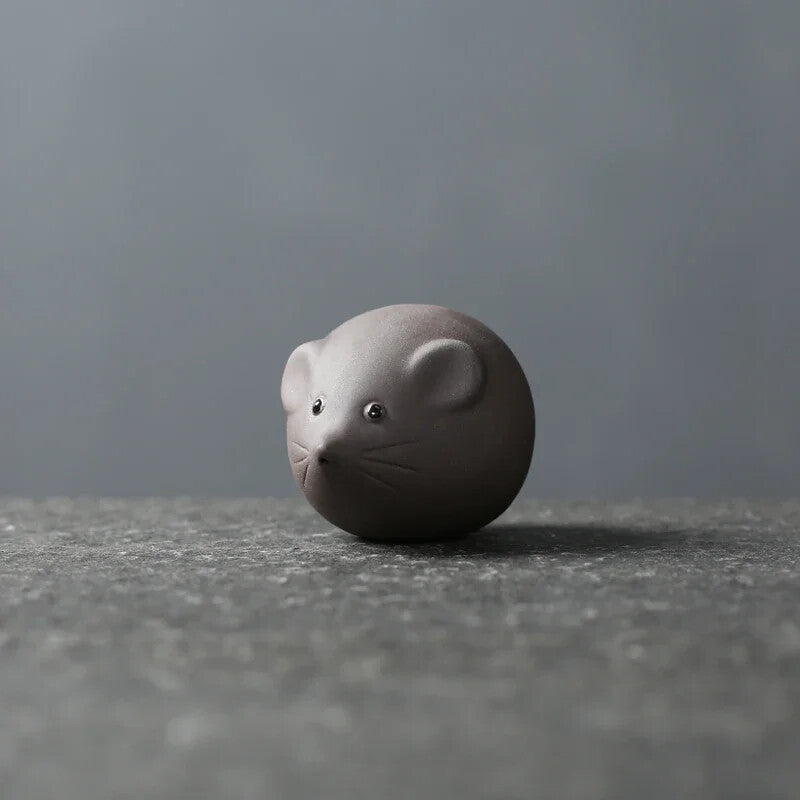 Purple Clay Tea Pet Lovely Mouse Statue Boutique Tea Figurine Tea Decoration